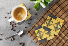 Load image into Gallery viewer, Black Gold Coasters - Set of 4 Lightweight Foam, Absorbent Drink Coasters