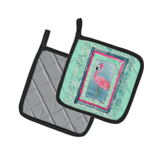 Load image into Gallery viewer, Flamingo  Pot Holders - Set of 2 Decorative Kitchen Helpers | Made in the USA 8107-BPTHD