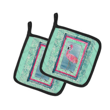 Load image into Gallery viewer, Flamingo  Pot Holders - Set of 2 Decorative Kitchen Helpers | Made in the USA 8107-BPTHD