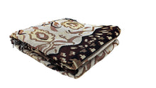 Load image into Gallery viewer, DaDa Bedding Elegant Tapestry Throw Blanket, Golden Persian Style Rug Ornate Floral - 50” x 60” (7175)