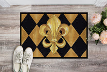 Load image into Gallery viewer, Black and Gold Fleur de lis New Orleans Doormat Doormat - Large 24x36 – Indoor/Outdoor Floor Mat