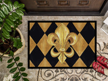 Load image into Gallery viewer, Black and Gold Fleur de lis New Orleans Doormat Doormat - Large 24x36 – Indoor/Outdoor Floor Mat