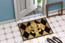 Load image into Gallery viewer, Black and Gold Fleur de lis New Orleans Doormat Doormat - Large 24x36 – Indoor/Outdoor Floor Mat