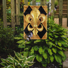 Load image into Gallery viewer, Black and Gold Fleur de lis New Orleans Garden Flag – Decorative Outdoor Yard Flag