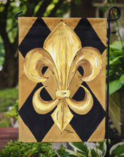 Load image into Gallery viewer, Black and Gold Fleur de lis New Orleans Garden Flag – Decorative Outdoor Yard Flag