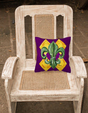 Load image into Gallery viewer, Mardi Gras Fleur de lis Purple Green and Gold Throw Pillow - 14x14 Decorative Pillow – Art for Your Home &amp; Patio 8133PW1414