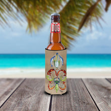Load image into Gallery viewer, Crab Shrimp Pelican Crab and Gator Fleur de lis Slim Can Hugger – Fun &amp; Functional Drink Coolers 8134MUK