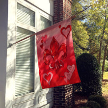 Load image into Gallery viewer, Valentine's Day Fleur de lis Flag Canvas House Size