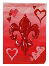 Load image into Gallery viewer, Valentine's Day Fleur de lis Flag Canvas House Size