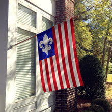 Load image into Gallery viewer, USA Fleur de lis Patriotic American Flag Canvas House Size