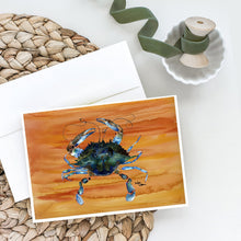 Load image into Gallery viewer, Male Blue Crab Spicy Hot Greeting Cards -  Blank Note Cards – 8-Pack of Artist-Designed Cards with Envelopes