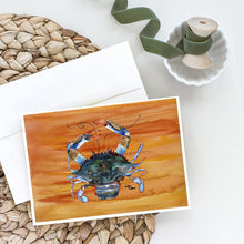 Load image into Gallery viewer, Female Blue Crab Spicy Hot Greeting Cards -  Blank Note Cards – 8-Pack of Artist-Designed Cards with Envelopes