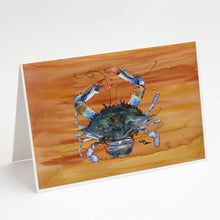 Load image into Gallery viewer, Female Blue Crab Spicy Hot Greeting Cards -  Blank Note Cards – 8-Pack of Artist-Designed Cards with Envelopes