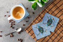 Load image into Gallery viewer, Crab Coasters - Set of 4 Lightweight Foam, Absorbent Drink Coasters