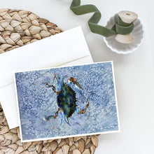 Load image into Gallery viewer, Male Blue Crab Cool Blue Water Greeting Cards -  Blank Note Cards – 8-Pack of Artist-Designed Cards with Envelopes