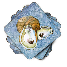 Load image into Gallery viewer, Oyster Coasters - Set of 4 Lightweight Foam, Absorbent Drink Coasters