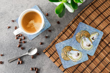 Load image into Gallery viewer, Oyster Coasters - Set of 4 Lightweight Foam, Absorbent Drink Coasters