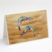 Load image into Gallery viewer, Shrimp  Sandy Beach Greeting Cards -  Blank Note Cards – 8-Pack of Artist-Designed Cards with Envelopes