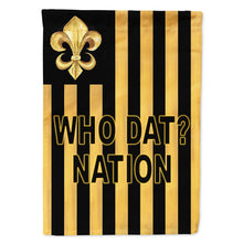 Load image into Gallery viewer, Black and Gold Fleur de lis Nation Flag Canvas House Size