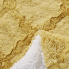 Load image into Gallery viewer, Tache Faux Fur Mustard Yellow Moroccan Lattice Pattern Throw Blanket (3397)