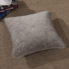 Load image into Gallery viewer, Tache Velvet Dreams Sand Taupe Beige Plush Diamond Tufted Cushion Covers / Euro Sham (JHW-853B)