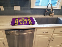 Load image into Gallery viewer, Tiger Football Fleur de lis Dish Drying Mat – Absorbent, Artistic Kitchen Essentials 8205DDM