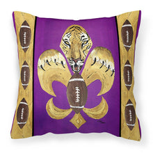 Load image into Gallery viewer, Tiger Football Fleur de lis Throw Pillow - 14x14 Decorative Pillow – Art for Your Home &amp; Patio 8205PW1414