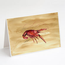Load image into Gallery viewer, Crawfish Sandy Beach Greeting Cards -  Blank Note Cards – 8-Pack of Artist-Designed Cards with Envelopes