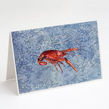 Load image into Gallery viewer, Crawfish Cool Water Greeting Cards -  Blank Note Cards – 8-Pack of Artist-Designed Cards with Envelopes