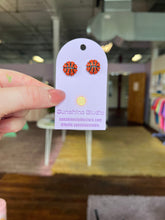 Load image into Gallery viewer, Tiny Basketball Earrings