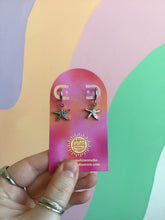 Load image into Gallery viewer, Tiny Titanium Starfish Hoops