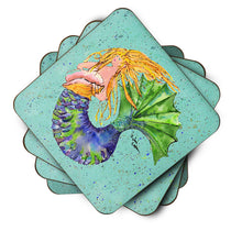 Load image into Gallery viewer, Mermaid Coasters - Set of 4 Lightweight Foam, Absorbent Drink Coasters