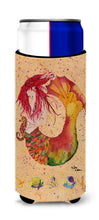 Load image into Gallery viewer, Red Headed Ginger Mermaid on Coral Slim Can Hugger – Fun &amp; Functional Drink Coolers 8339MUK