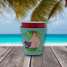 Load image into Gallery viewer, Merman Black Hair Merman Cup Hugger - Reusable Party Cup Sleeve with Personality