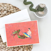 Load image into Gallery viewer, Brunette Merman Greeting Cards -  Blank Note Cards – 8-Pack of Artist-Designed Cards with Envelopes