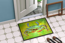 Load image into Gallery viewer, Bright Green Blue Crab  Doormat - 24x36 Decorative Floor Mat – Indoor/Outdoor Rug