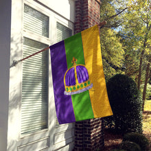 Load image into Gallery viewer, King's Crown Mardi Gras Flag Canvas House Size