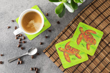 Load image into Gallery viewer, Turtle Coasters - Set of 4 Lightweight Foam, Absorbent Drink Coasters