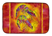 Load image into Gallery viewer, Bright Shrimp on Red Dish Drying Mat – Absorbent, Artistic Kitchen Essentials 8378DDM