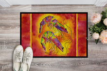 Load image into Gallery viewer, Bright Shrimp on Red Doormat - 24x36 Decorative Floor Mat – Indoor/Outdoor Rug