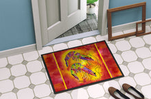 Load image into Gallery viewer, Bright Shrimp on Red Doormat - 24x36 Decorative Floor Mat – Indoor/Outdoor Rug