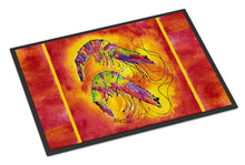 Load image into Gallery viewer, Bright Shrimp on Red Doormat - 24x36 Decorative Floor Mat – Indoor/Outdoor Rug