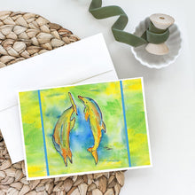 Load image into Gallery viewer, Dolphin on Grfeen Greeting Cards -  Blank Note Cards – 8-Pack of Artist-Designed Cards with Envelopes
