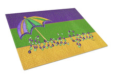 Load image into Gallery viewer, Mardi Gras Beads with Umbrella Glass Cutting Boards – Durable, Decorative Kitchen Art