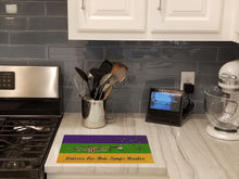 Load image into Gallery viewer, Mardi Gras and Trumpet Glass Cutting Boards – Durable, Decorative Kitchen Art