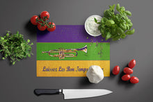 Load image into Gallery viewer, Mardi Gras and Trumpet Glass Cutting Boards – Durable, Decorative Kitchen Art