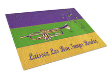 Load image into Gallery viewer, Mardi Gras and Trumpet Glass Cutting Boards – Durable, Decorative Kitchen Art