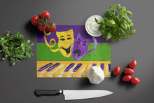 Load image into Gallery viewer, Mardi Gras Key Board with Comedy and Tragedy Glass Cutting Boards – Durable, Decorative Kitchen Art