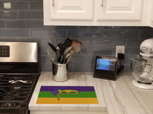 Load image into Gallery viewer, Mardi Gras Mask Glass Cutting Boards – Durable, Decorative Kitchen Art