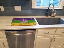 Load image into Gallery viewer, Mardi Gras Dish Drying Mat – Absorbent, Artistic Kitchen Essentials 8385DDM